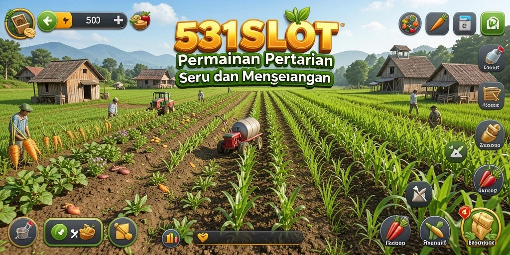 Tampilan menarik dari gameplay 531SLOT yang penuh warna dan berkebun.