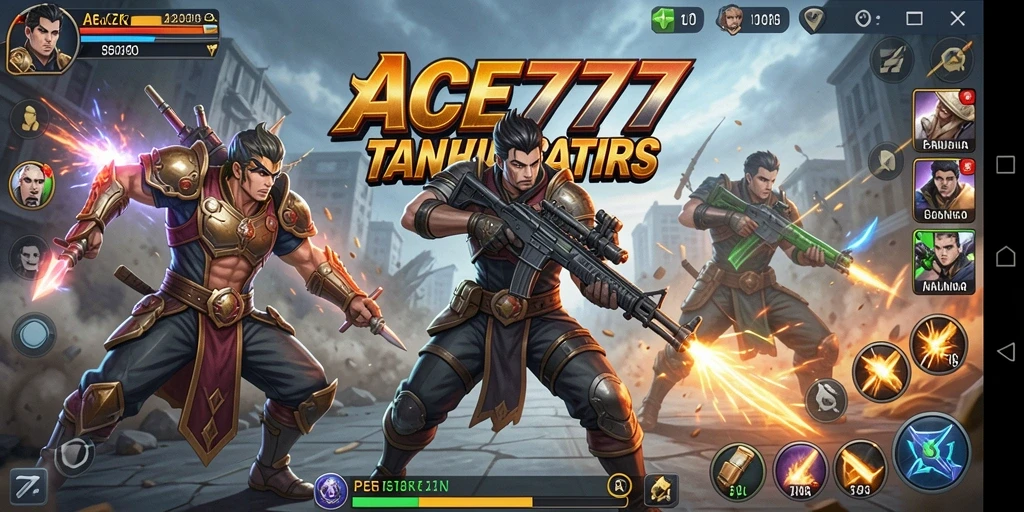 Screenshot menunjukkan aksi pertarungan intens di ACE777.