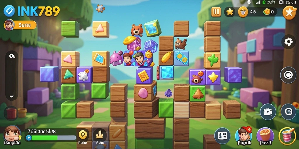 Tampilan gameplay INK789 yang menarik dan penuh warna dalam tantangan Puzzle.