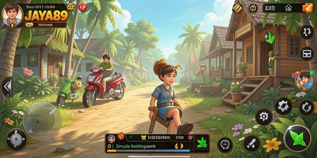 Screenshot gameplay JAYA89 yang menunjukkan interaksi karakter.