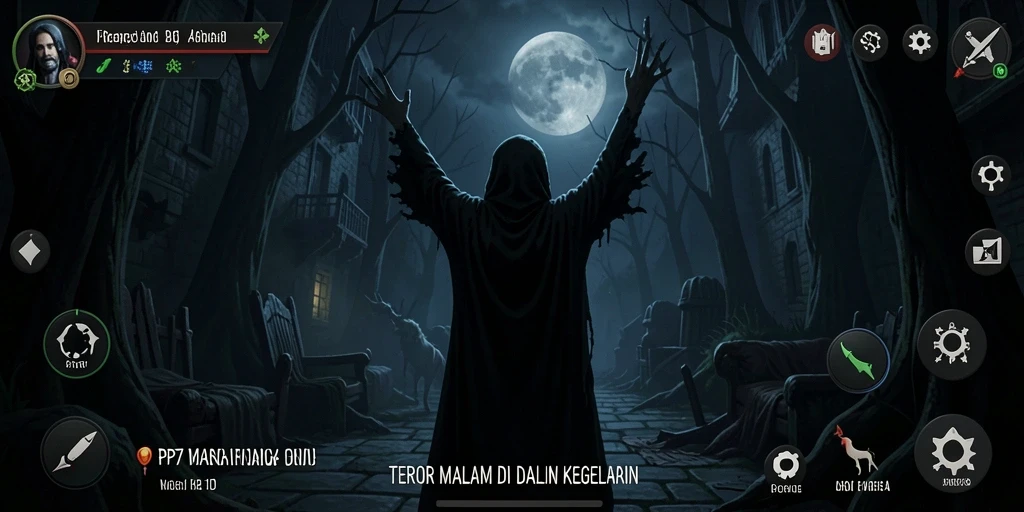 Screenshot gameplay PP7 menampilkan suasana Horror yang mencekam dan menakutkan.